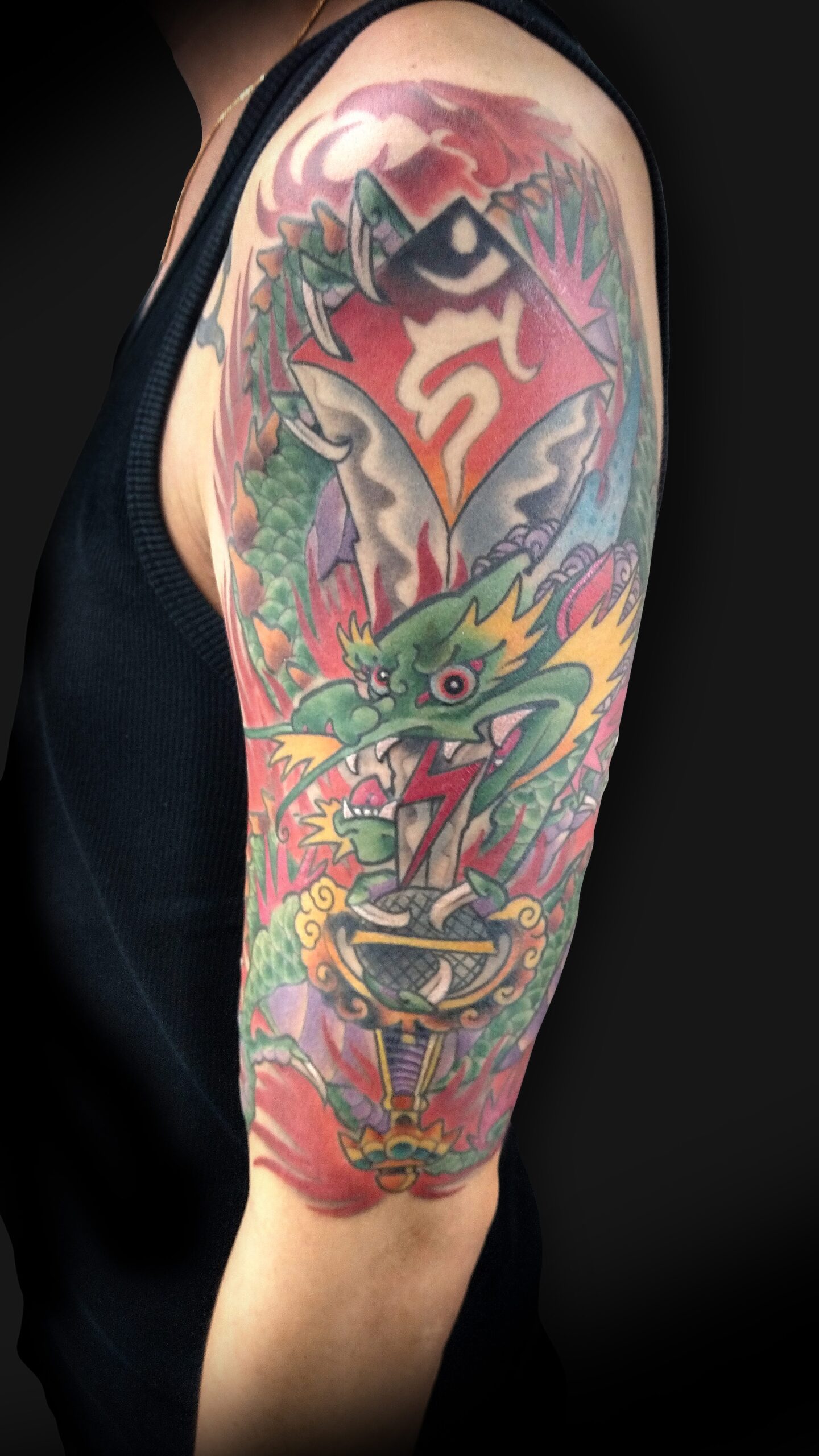 KING RAT TATTOO 作品 | LAVA gallery | Tattoo artist: Yuji Anai | キングラット | ラバギャラリー | タトゥーアート | 福岡県北九州市 | shoulder03 202107