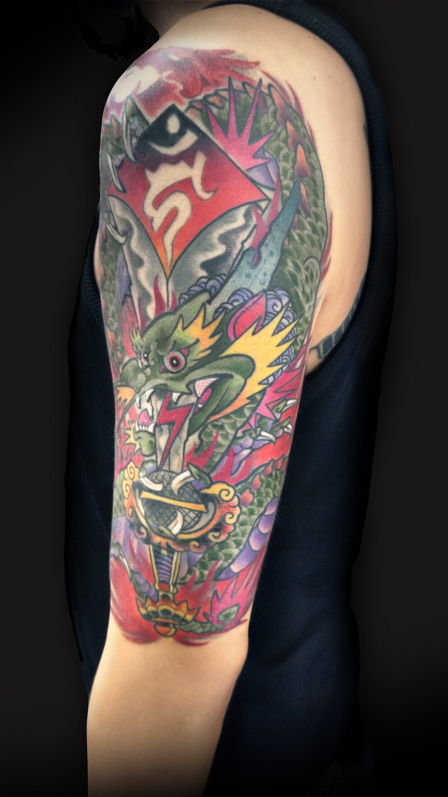 KING RAT TATTOO 作品 | LAVA gallery | Tattoo artist: Yuji Anai | キングラット | ラバギャラリー | タトゥーアート | 福岡県北九州市 | shoulder04 202107